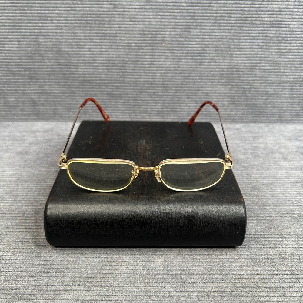 Atlas 1031 Gold Rectangular Eyeglasses 18KGP Vintage Frames 48-16-135